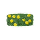 Bordallo Pinheiro Citron Tart Tray at Cerise.  Made from Earthenware in Portugal and beautifully finished in dark gree glze with featured lemon motifs. 