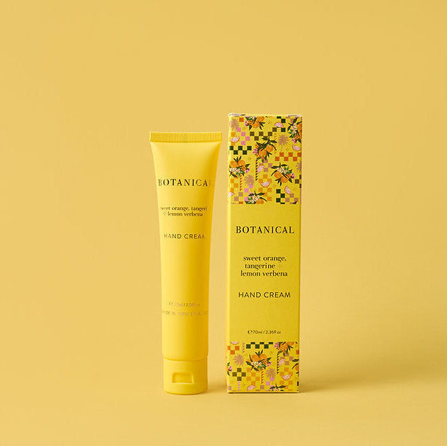 Botanical Sweet Orange, Tangerine and lemon verbena 70ml tube of handream at Cerise.  Made in New Zealand.