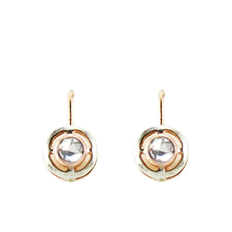 Simply Italian Bright Crystal hook earrings wth sterling silver surreound and 18 ct rose gold plating