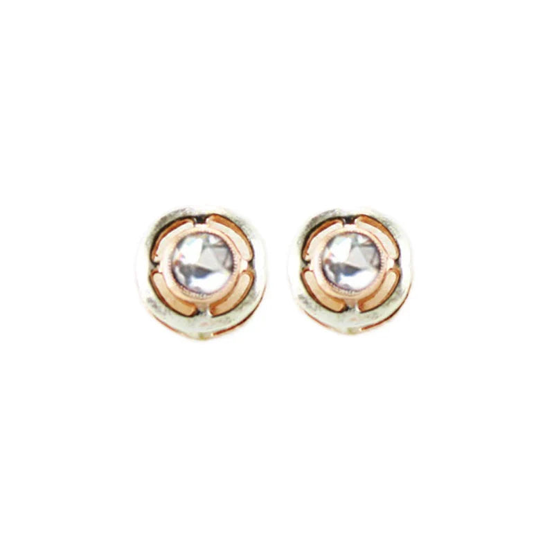 Simply Italian Bright Crystal stud earrings wth sterling silver surreound and 18 ct rose gold plating