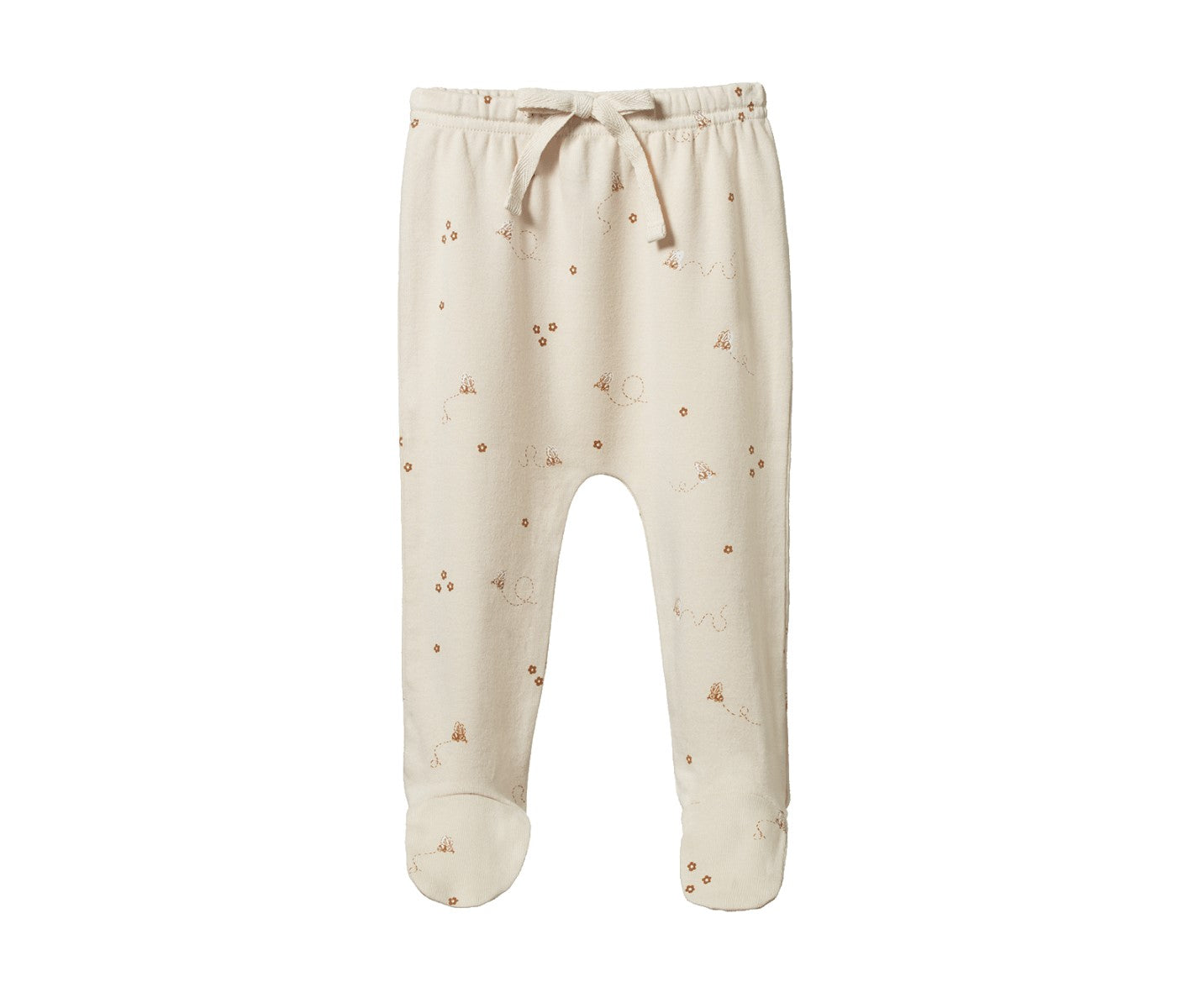 Nature Baby footed Rompers in Bumble Bee Print