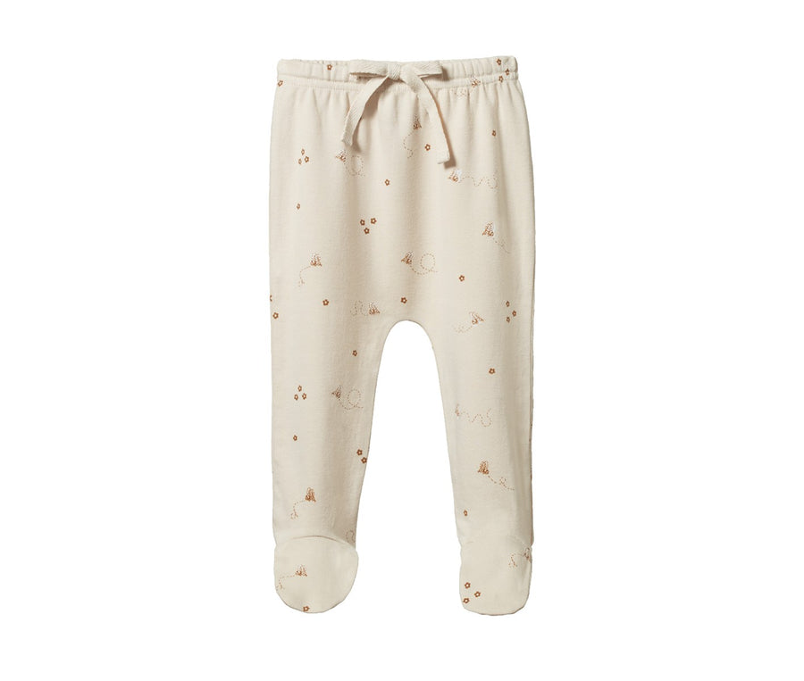 Nature Baby footed Rompers in Bumble Bee Print