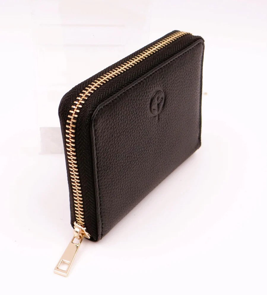 Leather Zip Wallet for Card/Coin and Notes