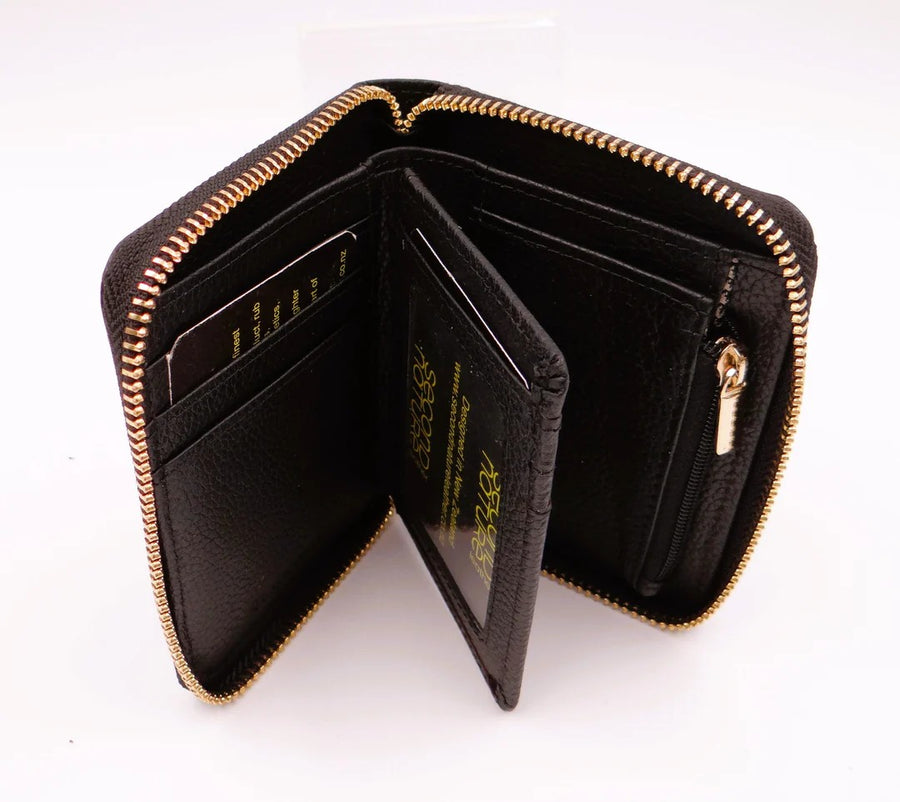 Leather Zip Wallet for Card/Coin and Notes