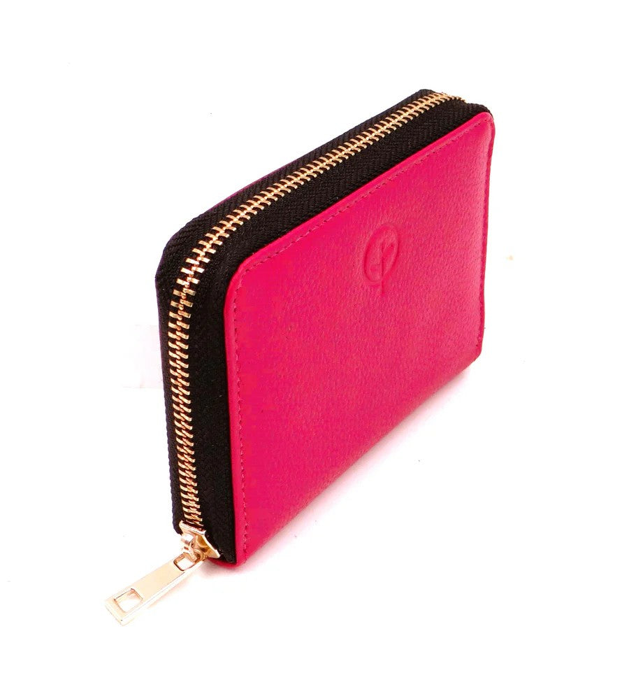 Leather Zip Wallet for Card/Coin and Notes