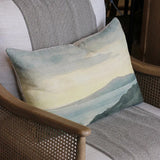 Concept photo showing the Island at Dusk Cushion cover in a lumber style made from 100% linen at Cerise.