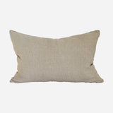 Reverse side of Lake Hayes Lumber Cushion cover in plain oatmeal coloured linen at Cerise.