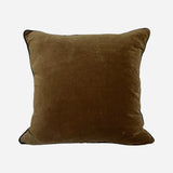 Luggate gold cushion cover with piped edges from CC Interiors. Square shape measuring 50 x 50cm in a rich gold cotton velvet colour at Cerise.