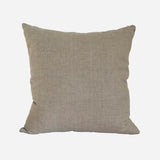 Plain linen in an oatmeal colour reverse side of Stone Cottage Cushion in green tones from CC Interiors and instore at Cerise.