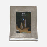 CC interiors Casablanca photo frame at Cerise.  A raw silver metal look frame holds a vertical 4x 6 inch photo.