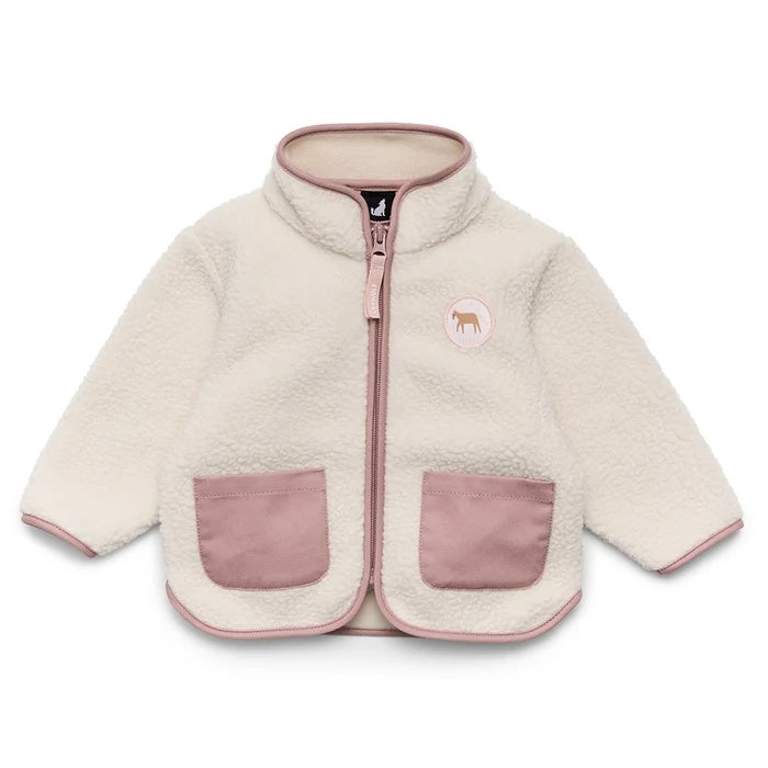 Crywolf Sherpa Jacket in Powder colour at Cerise