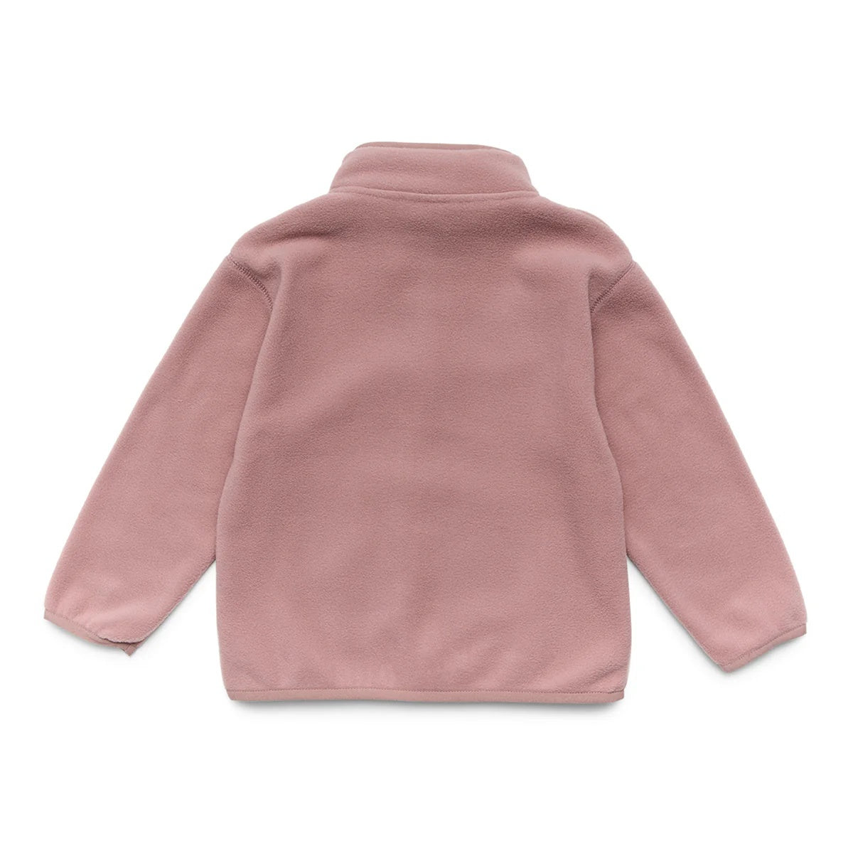 Crywolf lightweight fleece made from recycled polyester with zip fron and side pockets at Cerise. Available in Rose  colour - photo show back of fleece jacket.