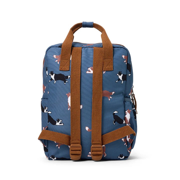 The Crywolf Mini Backpack is a great size for little people, making it ideal for kindy days, playdates, and trips to the playground.  The mini backpack is lightweight with handy compartments and side pockets for drink bottles, shown here is Collies design at Cerise NZ.
