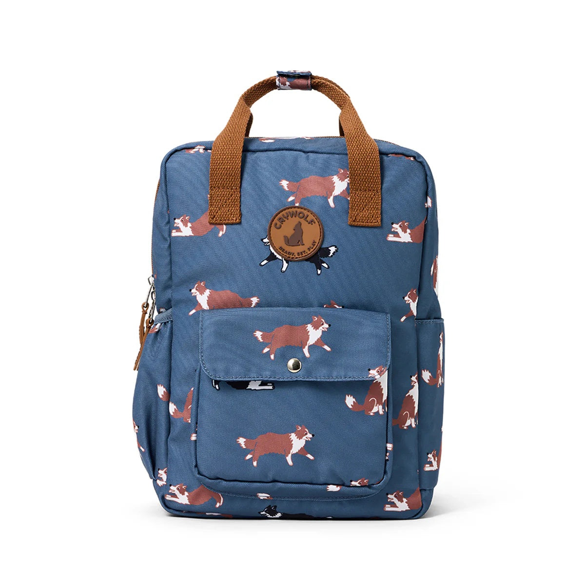 The Crywolf Mini Backpack is a great size for little people, making it ideal for kindy days, playdates, and trips to the playground.  The mini backpack is lightweight with handy compartments and side pockets for drink bottles, shown here is Collies design at Cerise NZ.