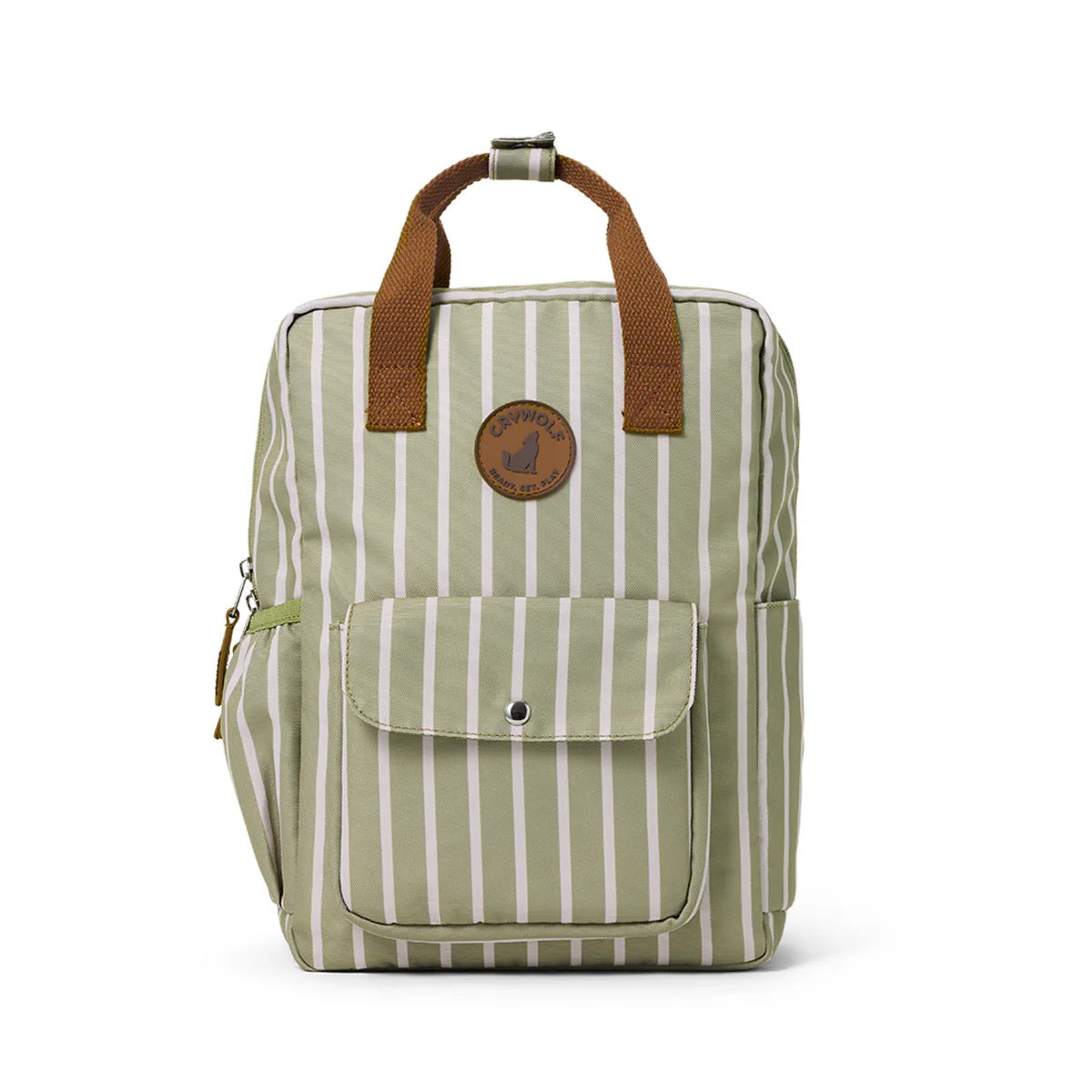 The Crywolf Mini Backpack is a great size for little people, making it ideal for kindy days, playdates, and trips to the playground.  The mini backpack is lightweight with handy compartments and side pockets for drink bottles, shown here is Elm design at Cerise NZ.