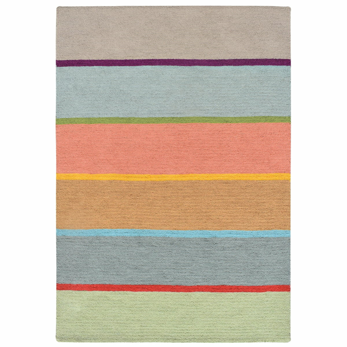 Multi coloured striped floor rug