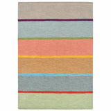 Multi coloured striped floor rug