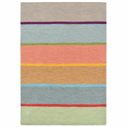 Multi coloured striped floor rug
