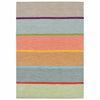 Multi coloured striped floor rug