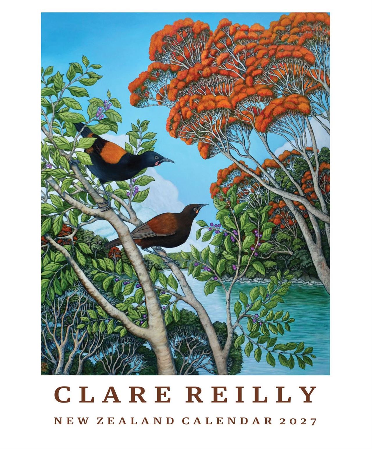 New Zealand Artist Clare Reilly 2027 Wall Calendar at Cerise. New Zealand design and print.