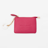 Fuschia pink coin purse with gold zip