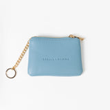 Light blue coin purse with gold zip