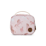 Crywolf Everyday Lunchbag to keep kids snacks cool and luches fresh at Cerise. Made with food grade insulated lining and removeable non-toxic gel pad to keep food cool and has a handy carry handle. Available in Blush Ponies Design.