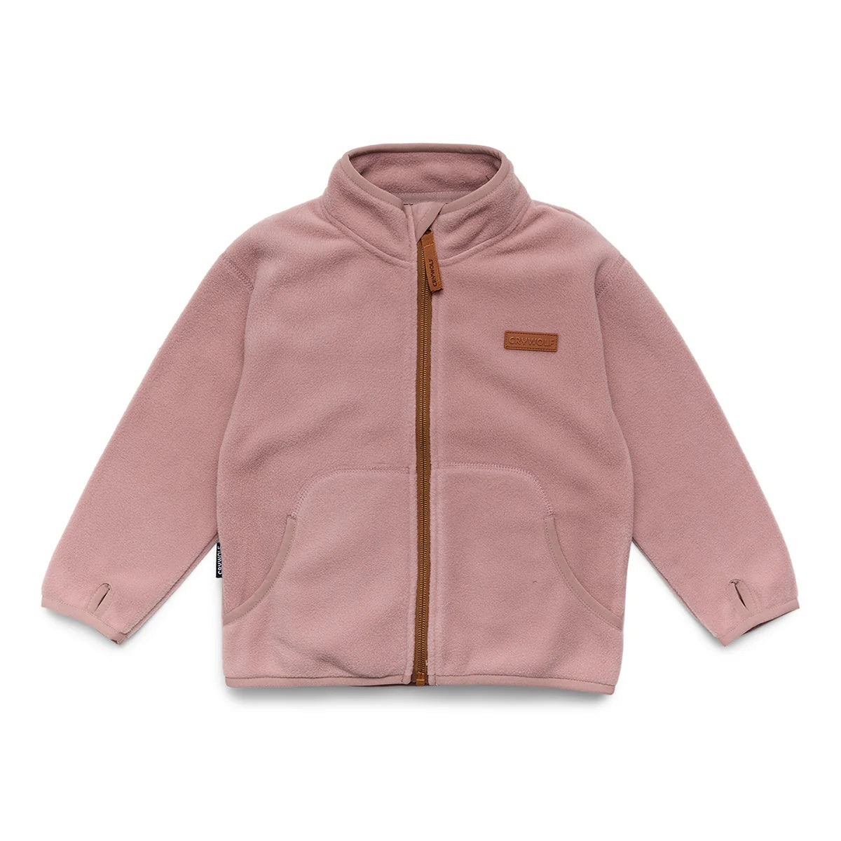 Crywolf lightweight fleece made from recycled polyester with zip fron and side pockets at Cerise. Available in Rose  colour