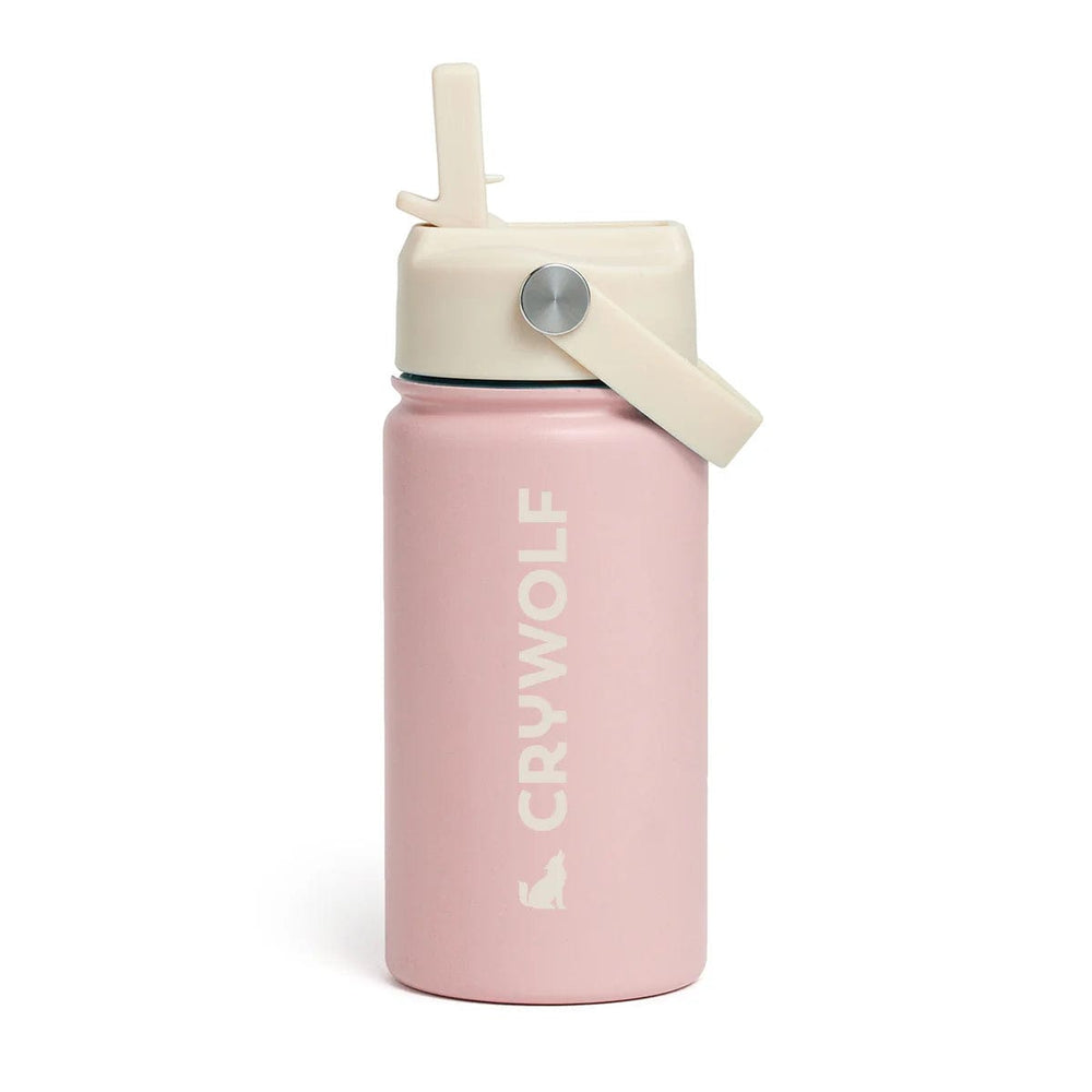 Crywolf Drink bottle at Cerise in a blush colour. Has a carry handle and fold out spout for kids.