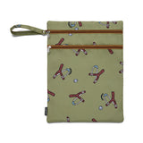 Crywolf wet bag in Catapult at Cerise.  Wetbag with two aipped compartments for kids and babies wet clothes.