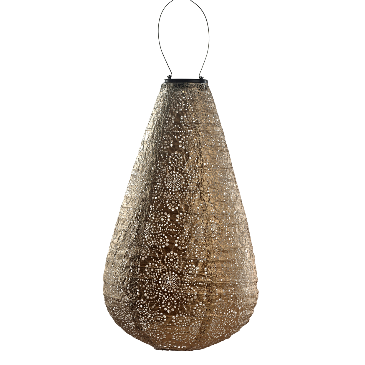 LUmiz solar lantern 28cm drop Gold Fiore