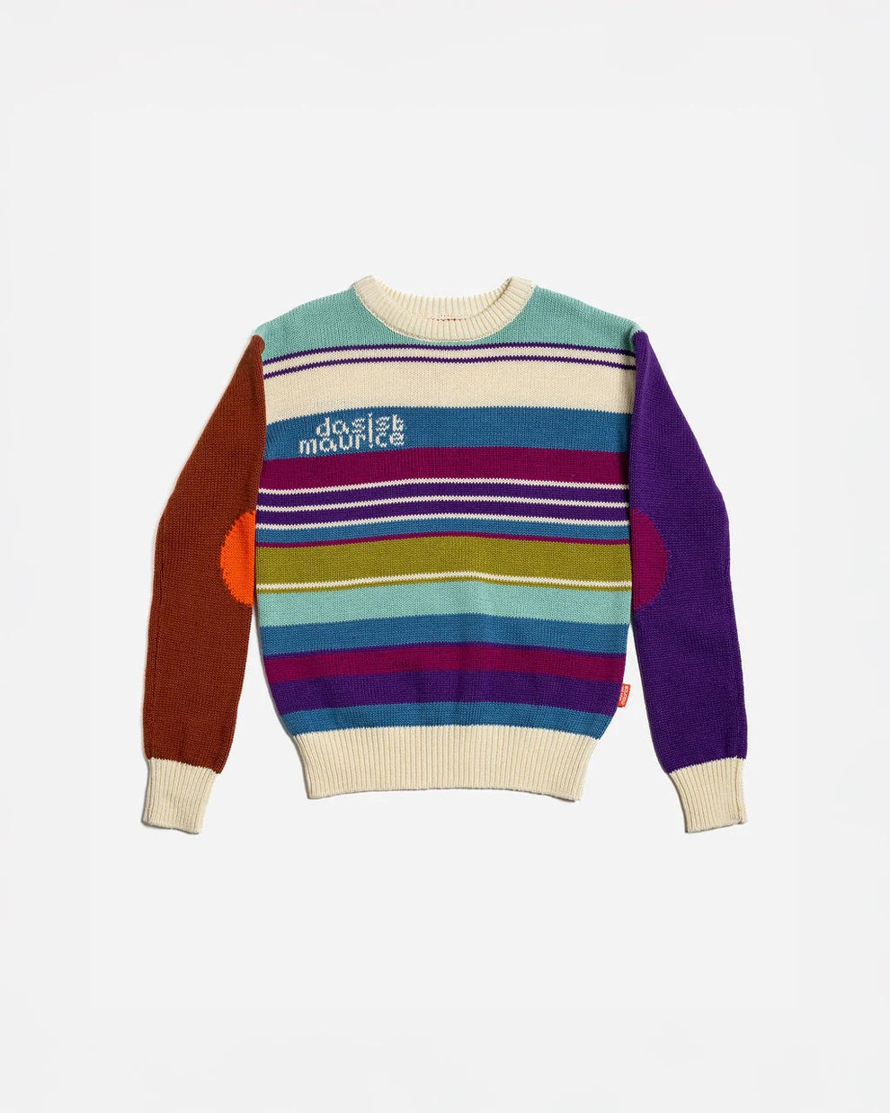 Das Ist Maurice multi coloured  Ski Stripes jersey knit sweater with crew neck at Cerise NZ