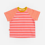 Das Ist Maurice Raglan Tshirt in Coral and Pink Stripes at Cerise