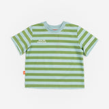 Das Ist Maurice T Shirt in Minty green and blue stripes and 100% cotton at Cerise.