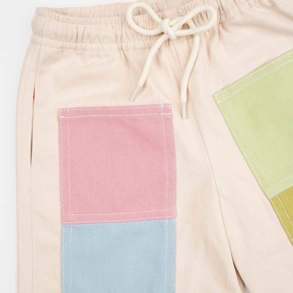 Das Ist Maurice Wide leg pants in patchwork design at Cerise