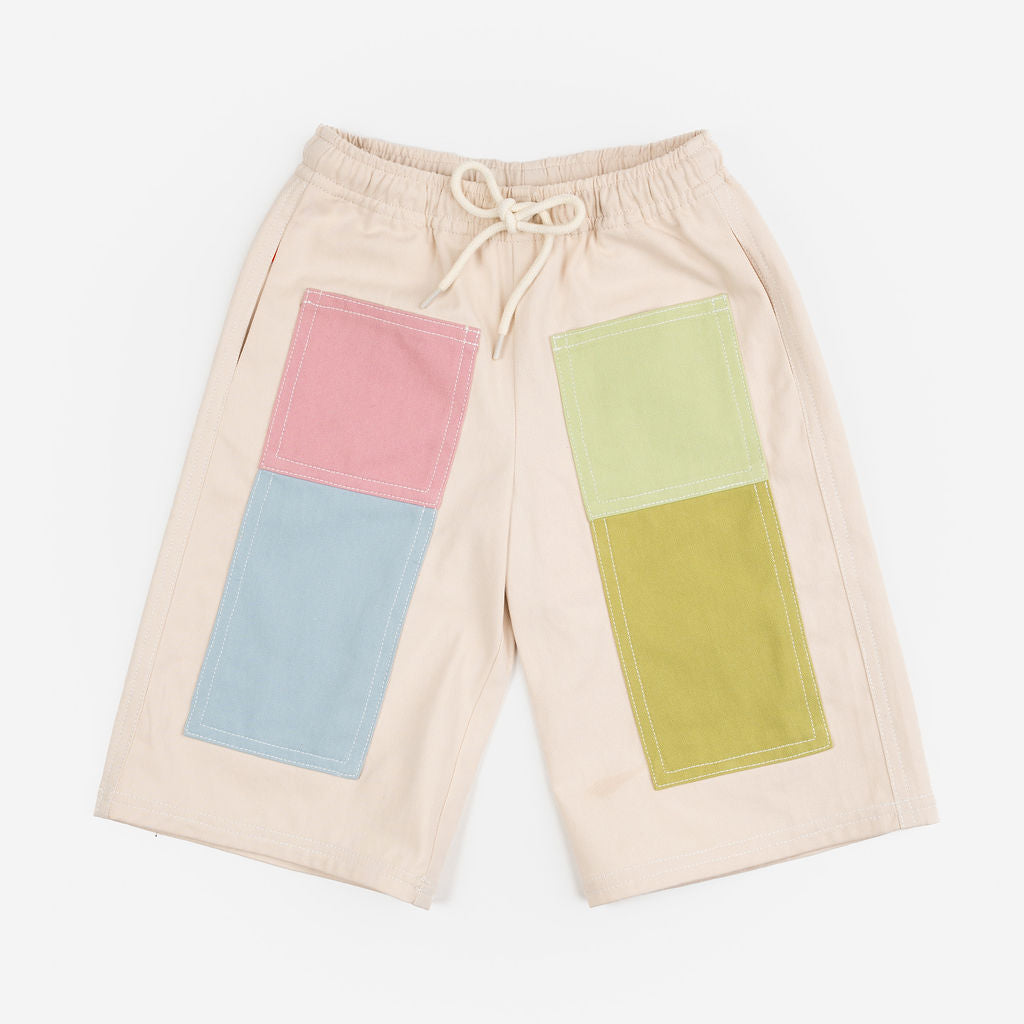 Das Ist Maurice Wide leg pants in patchwork design at Cerise