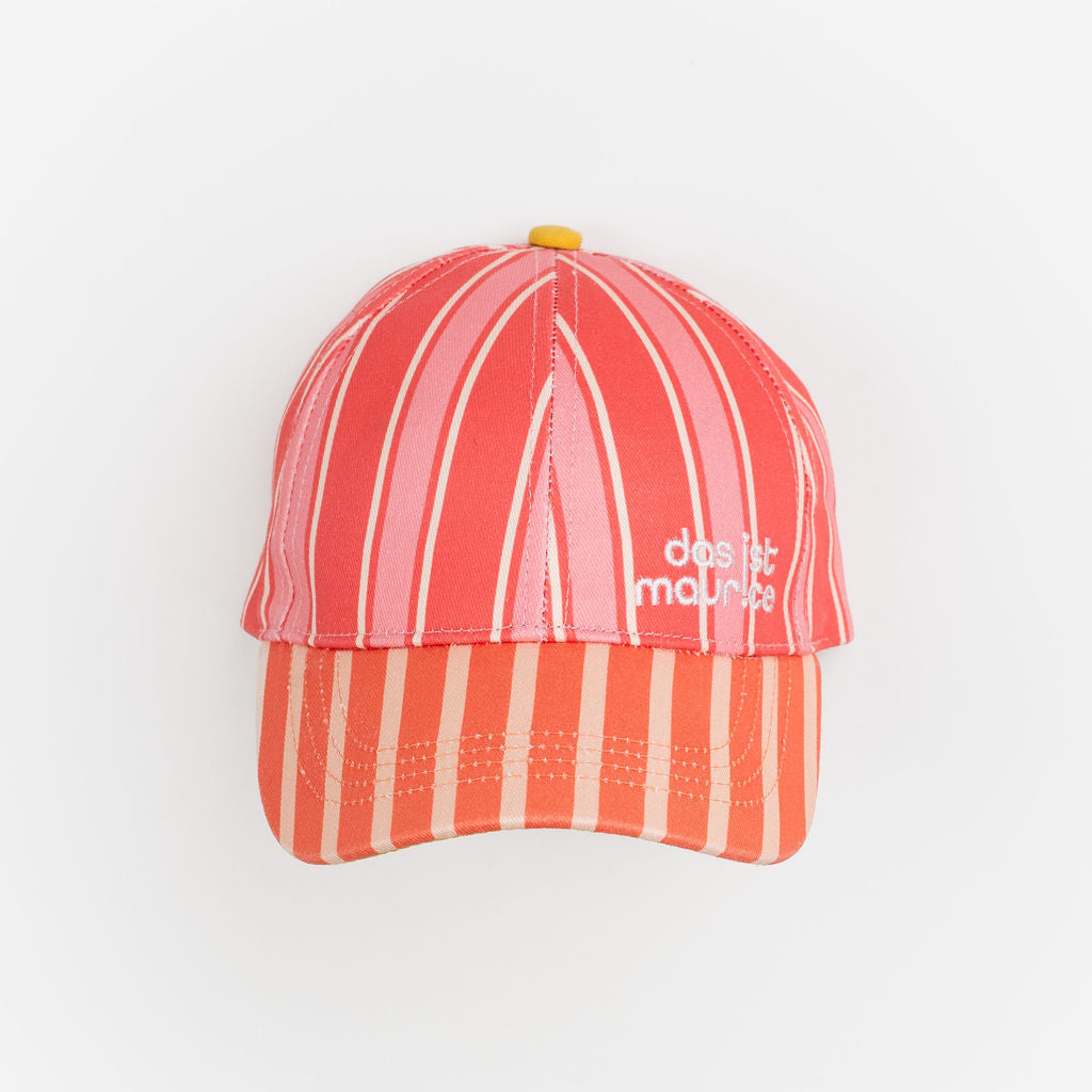Das Ist Maurice Cap in Coral stripes at Cerise