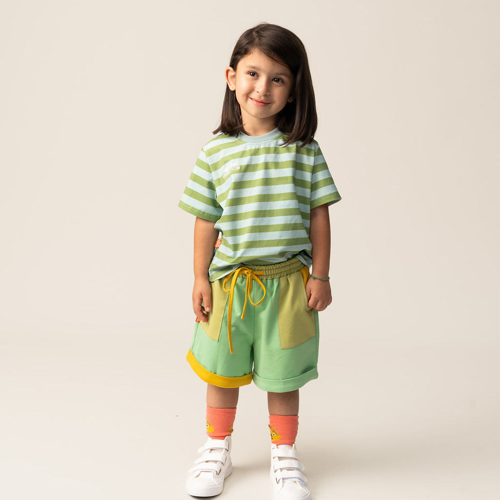 Das Ist Maurice Meadow shorts paired with the Minty T-Shirt at Cerise