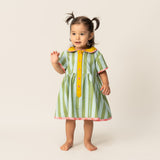 Das Ist Maurice Button Dress Minty at Cerise