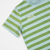 Das Ist Maurice T Shirt in Minty green and blue stripes and 100% cotton at Cerise.