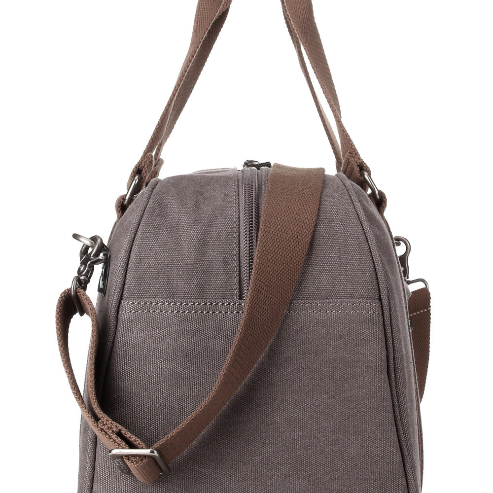 Explorer hold all carry bag or overnight bag Charcoal end view