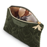 Flox dark green velvet midi purse with flox satin lining