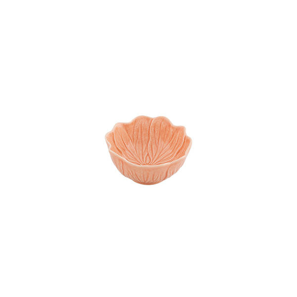 Small pink ceramic bowl on a white background