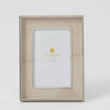 Florence Photo Frame with silver rim and linen edges