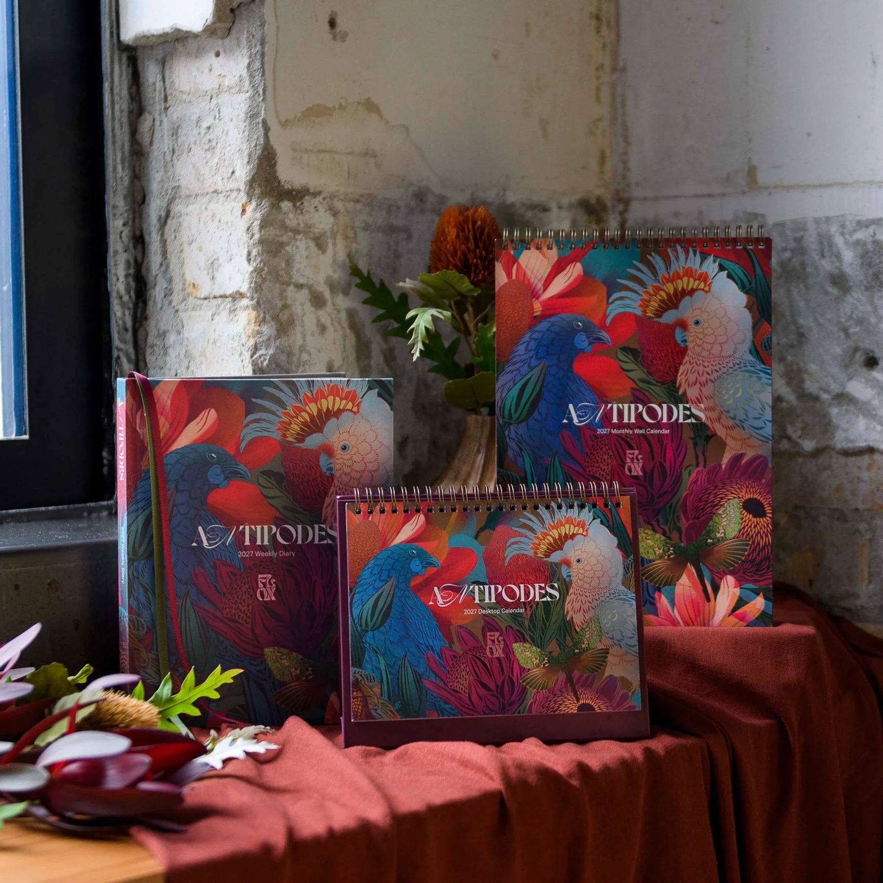 2027 Flox Antipodes Collection of Calendars, Diaries and Desk Calendars at Cerise NZ.