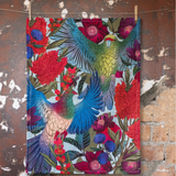 Flox antipodes kereru and kakariki Teatowel in cotton.