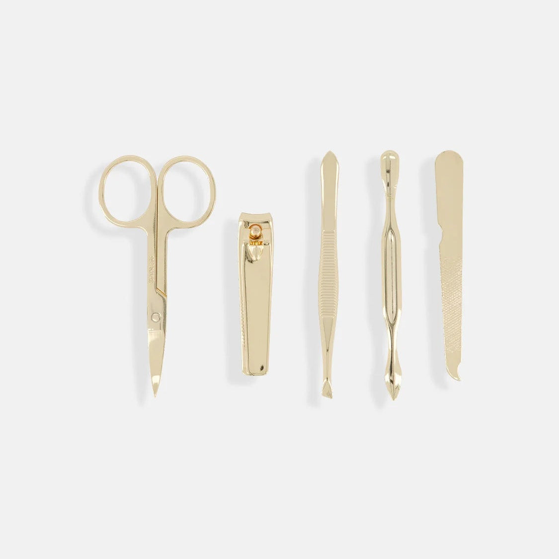 Designed for holidays, weekends away and everyday use, the FLOX Antipodes Travel Manicure Set is a handy addition to your handbag, overnight bag or suitcase. Included five manicure tools including scissors, file, clippers, and cuticle tool, each neatly fixed in place to prevent movement while travelling. Its compact design makes it easy to take your nail-care essentials with you without taking up unnecessary space.