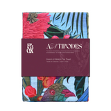 Antipodes Kereru and Kakariki Teatowel at Cerise. Measures 50 x 70cm