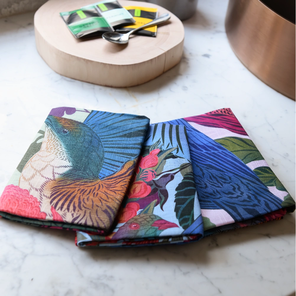 Range of Flox Antipodes Collection ea towels at Cerise.
