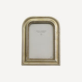 French Country Beaded Arch Photo Frame at Cerise.  Holds a 5 x 7 inch photo . Gold and silver tones with beaded detail.